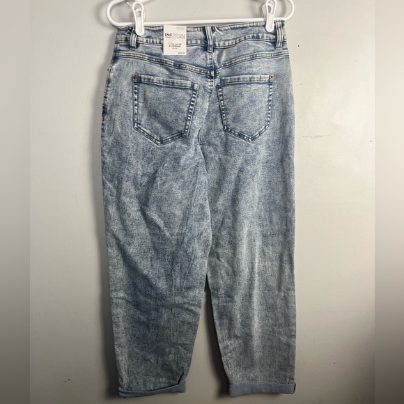 NWT INC international concepts core denim boyfriend mid rise flower size 10 - Picture 3 of 5
